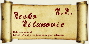 Neško Milunović vizit kartica